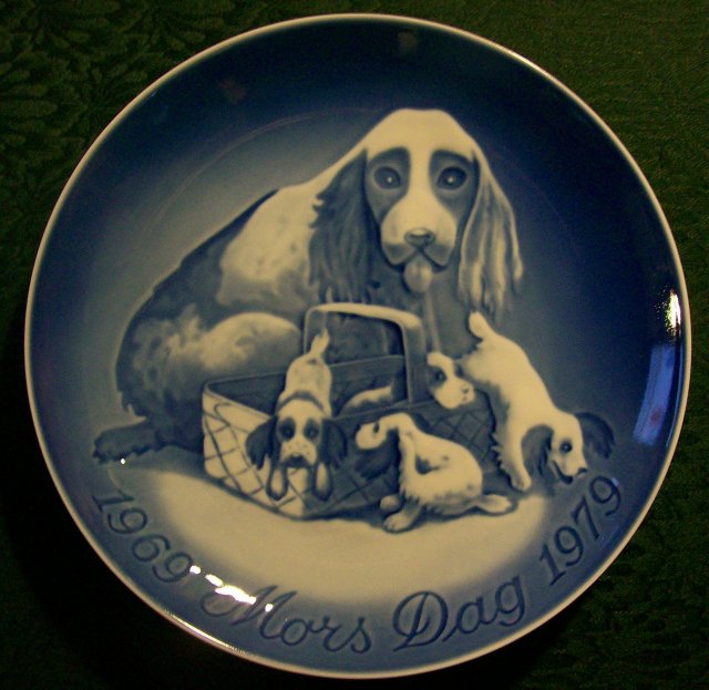 Bing & Grondahl Denmark Mars Dag/ Mother's Day Plate Cocker Spaniels 1969-79 #9879