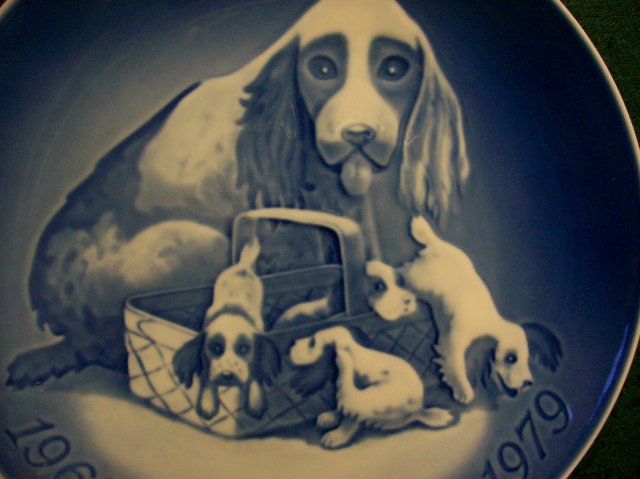 Bing & Grondahl Denmark Mars Dag/ Mother's Day Plate Cocker Spaniels 1969-79 #9879