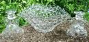 Westmoreland Glass Thousand Eye 3-Piece Console Set #1000 Clear 1934-56