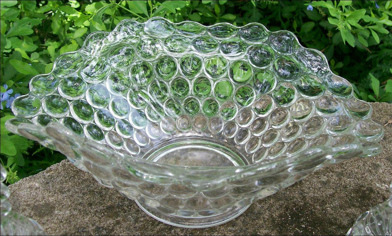 Westmoreland Glass Thousand Eye 3-Piece Console Set #1000 Clear 1934-56
