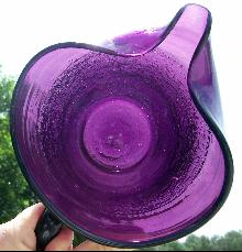 Crackle Glass Pitcher in Deep Amethyst