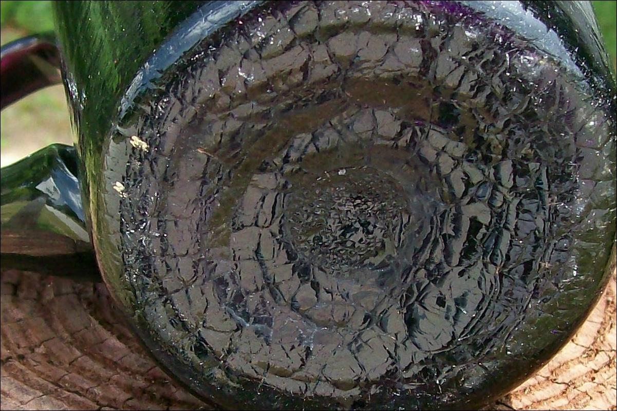 Crackle Glass Pitcher in Deep Amethyst