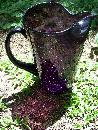 Crackle Glass Pitcher in Deep Amethyst