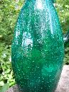 Crackle Glass Pitcher in Teal Green 1950's-60's 12