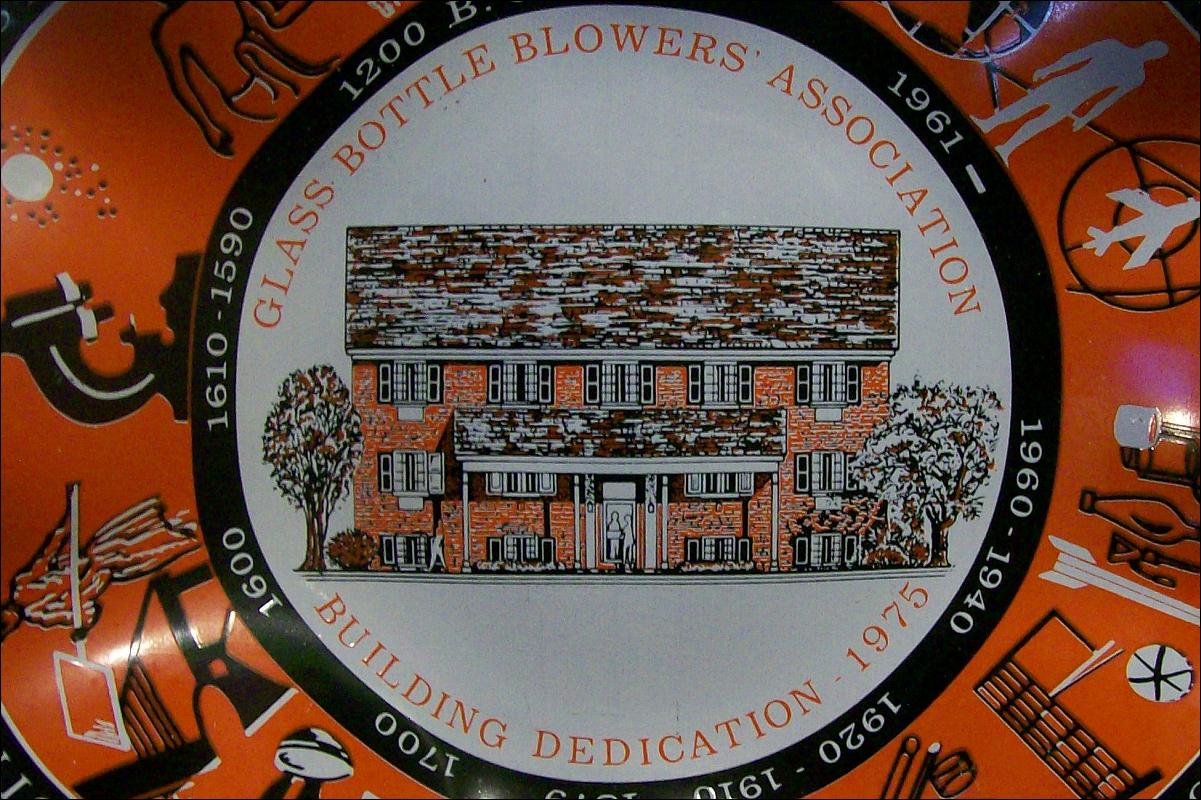 Glass Bottle Blowers Association Commemorative Dish 1975 7.5