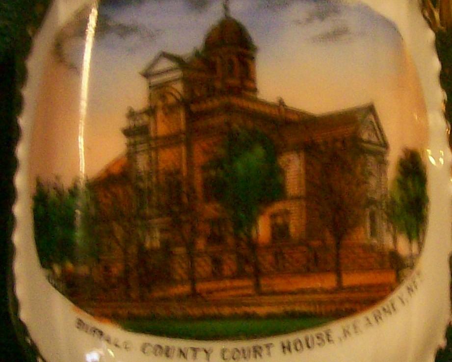 Kearney Nebraska Buffalo County Courthouse Souvenir Porcelain Cup Ca. 1900