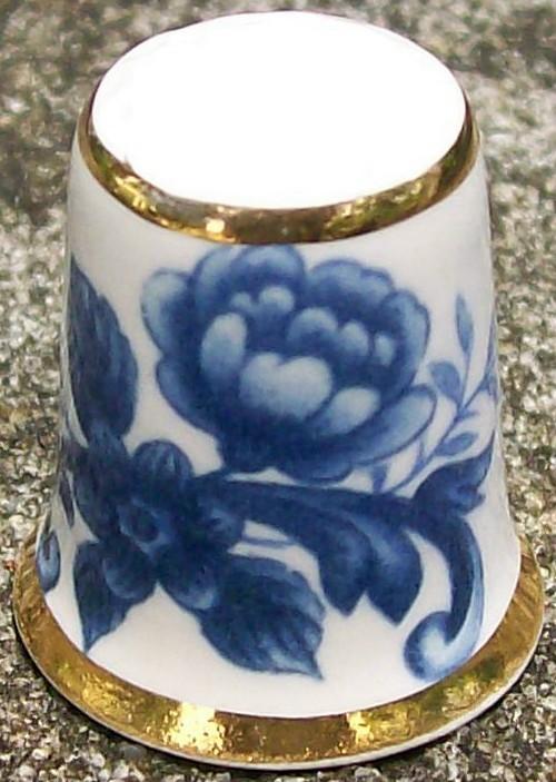 Mason's Patent Ironstone Thimble Blue Floral/Gold