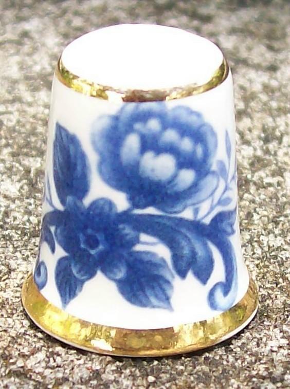 Mason's Patent Ironstone Thimble Blue Floral/Gold