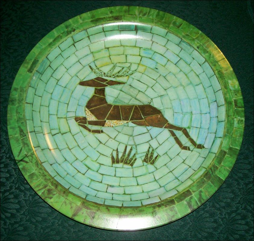 Waverly Products Mosaic Deer Melamine Plastic Tray 13