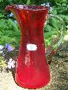Bischoff Ruby Red Blown Glass Pitcher 1950s 7