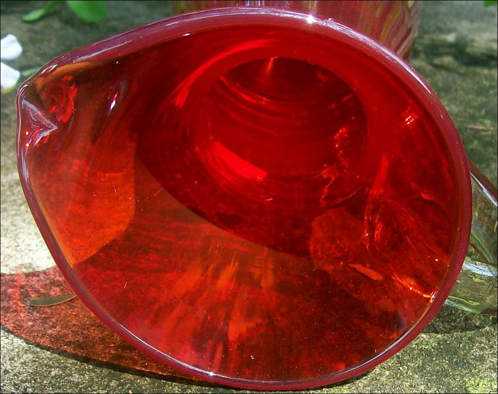 Bischoff Ruby Red Blown Glass Pitcher 1950s 7