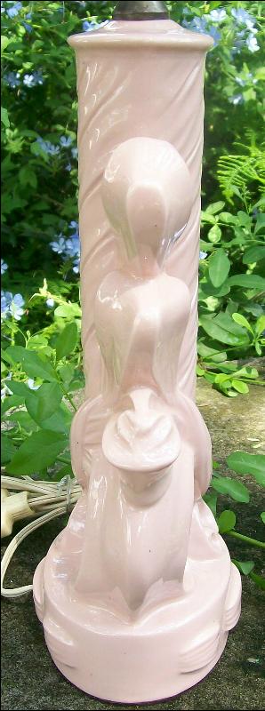 Pink Ceramic Lamp: Ribbon Wrap Motif