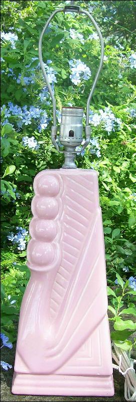 '50's Modern Lamp: Pink Ceramic
