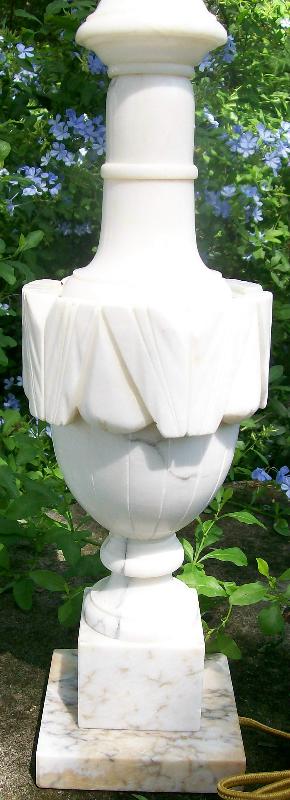 Carved Alabaster & Marble Table Lamp