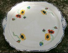 Harker Deco Handled Cake Plate: Anemones