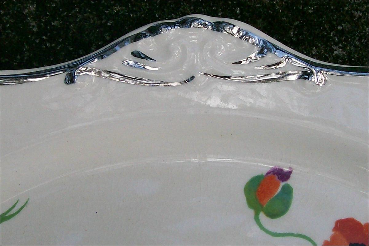 Harker Anemones/HAR57 Handled Cake Plate 1930s Art Deco 12