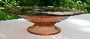 Pink Depression Glass Octagon Pedestal Console Bowl Cut Floral/Lattice 10