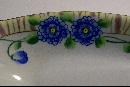 Japanese Porcelain Celery Dish with Blue Flowers: 1920's-30's