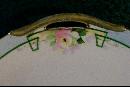 Nippon Ceramic Cake Plate with Hand-painted Roses Green Line NIP59