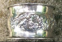 Sterling Silver Napkin Ring: Repousse Roses