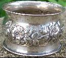 Sterling Silver Napkin Ring: Repousse Roses