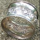 Sterling Silver Napkin Ring: Repousse Roses