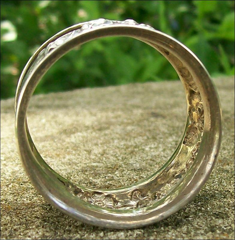 Sterling Silver Napkin Ring: Repousse Roses