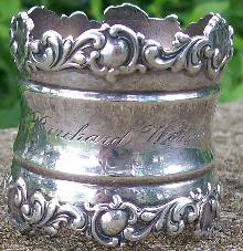 Sterling Inscribed Napkin Ring:
