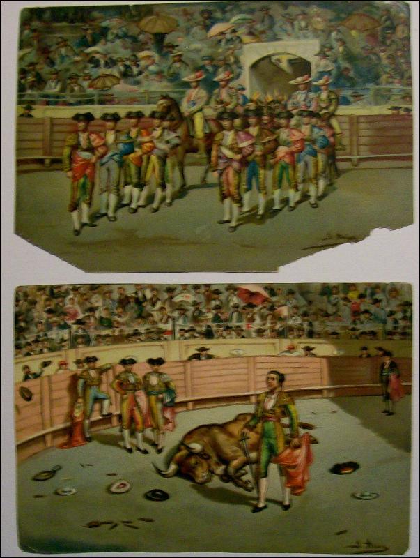 Bullfight Chromolithograph Print Set of 12 J. Arias