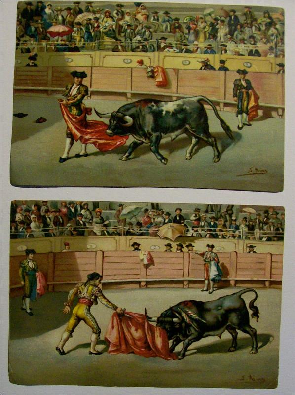 Bullfight Chromolithograph Print Set of 12 J. Arias
