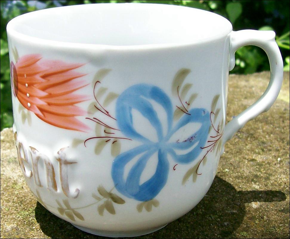 German Porcelain Mug Embossed