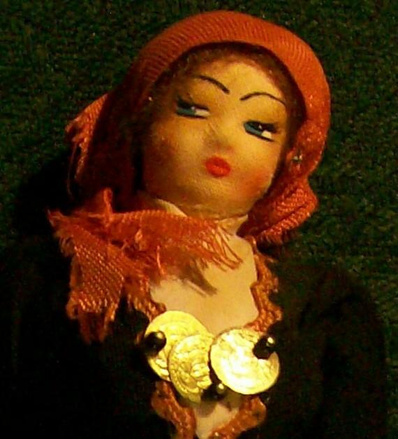 Folkloric Eastern European Souvenir Cloth Doll Mid-1900's 7