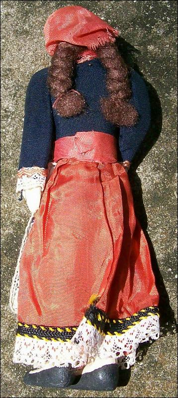 Folkloric Eastern European Souvenir Cloth Doll Mid-1900's 7