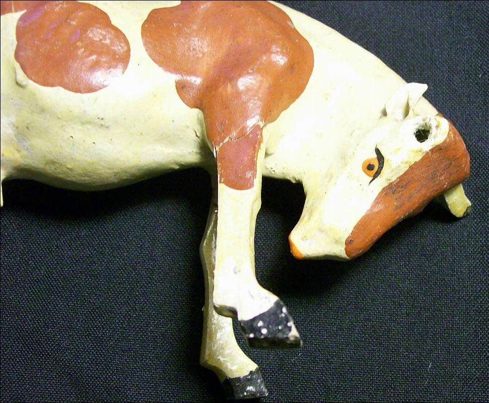 Victorian Era Composition Toy Animals 1800's Germany Christmas Creche/Nativity Set of 3 As Is