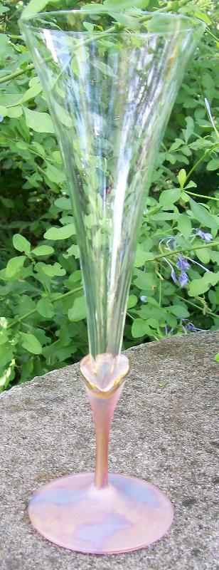 Nouveau Art Glass Champagne: Rueven Hand-painted