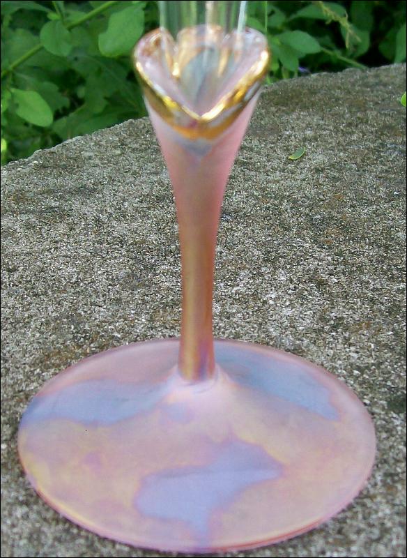 Nouveau Art Glass Champagne: Rueven Hand-painted
