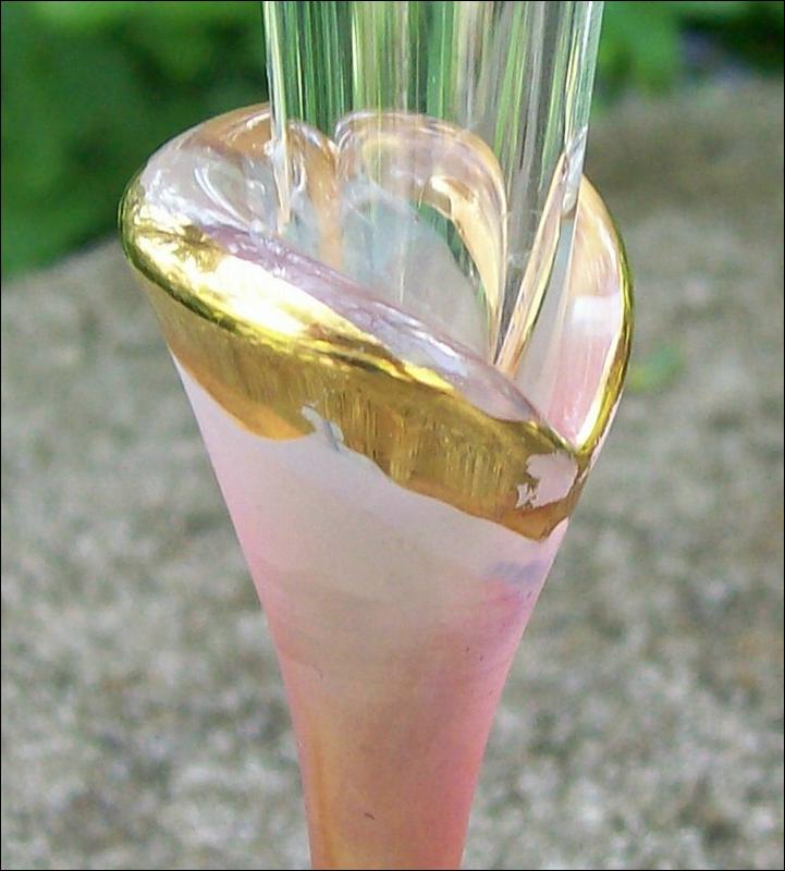 Nouveau Art Glass Champagne: Rueven Hand-painted