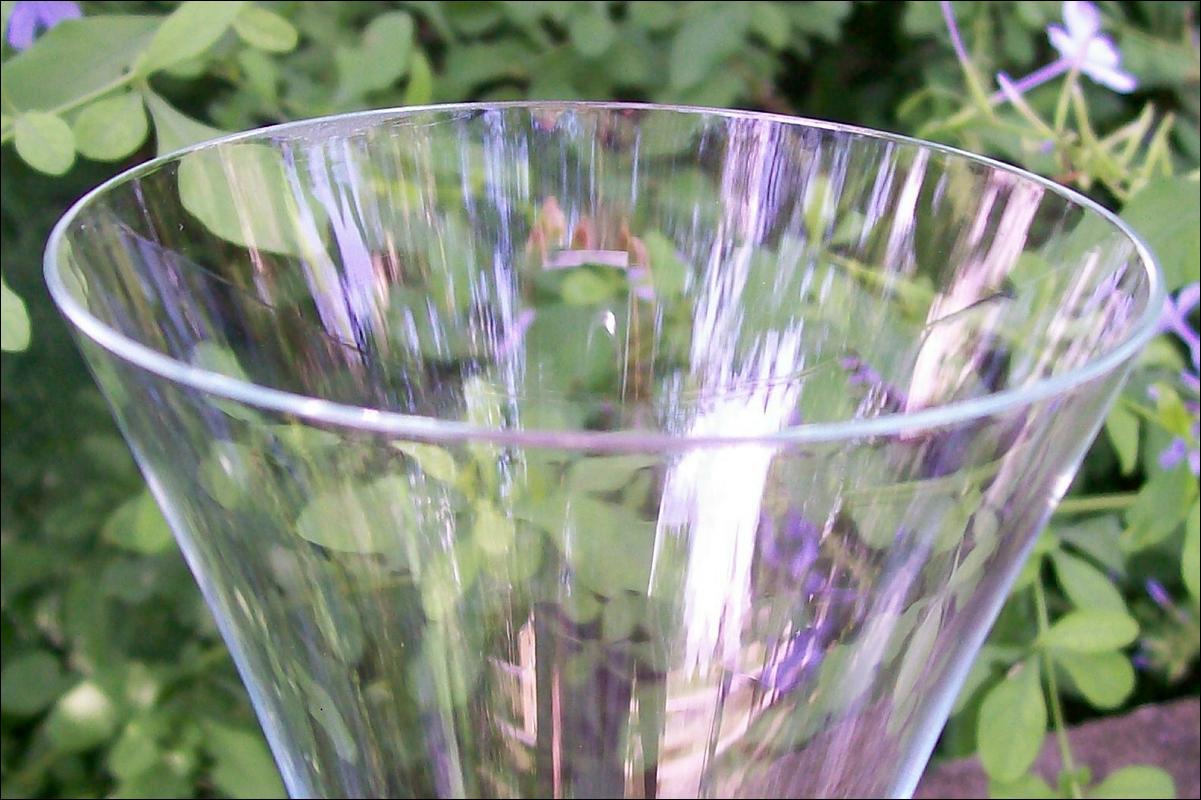 Nouveau Art Glass Champagne: Rueven Hand-painted