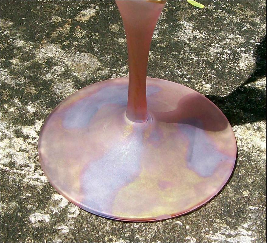 Nouveau Art Glass Champagne: Rueven Hand-painted