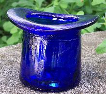 Cobalt Glass Hat Novelty