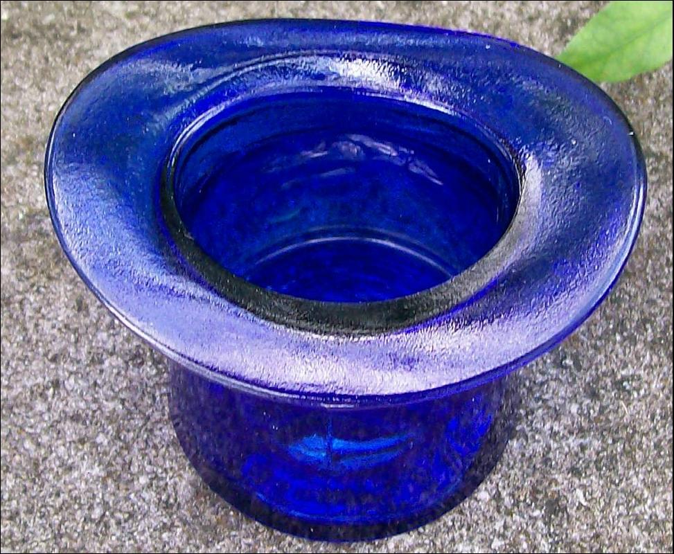Cobalt Blue Glass Top Hat Novelty Vase 2.5