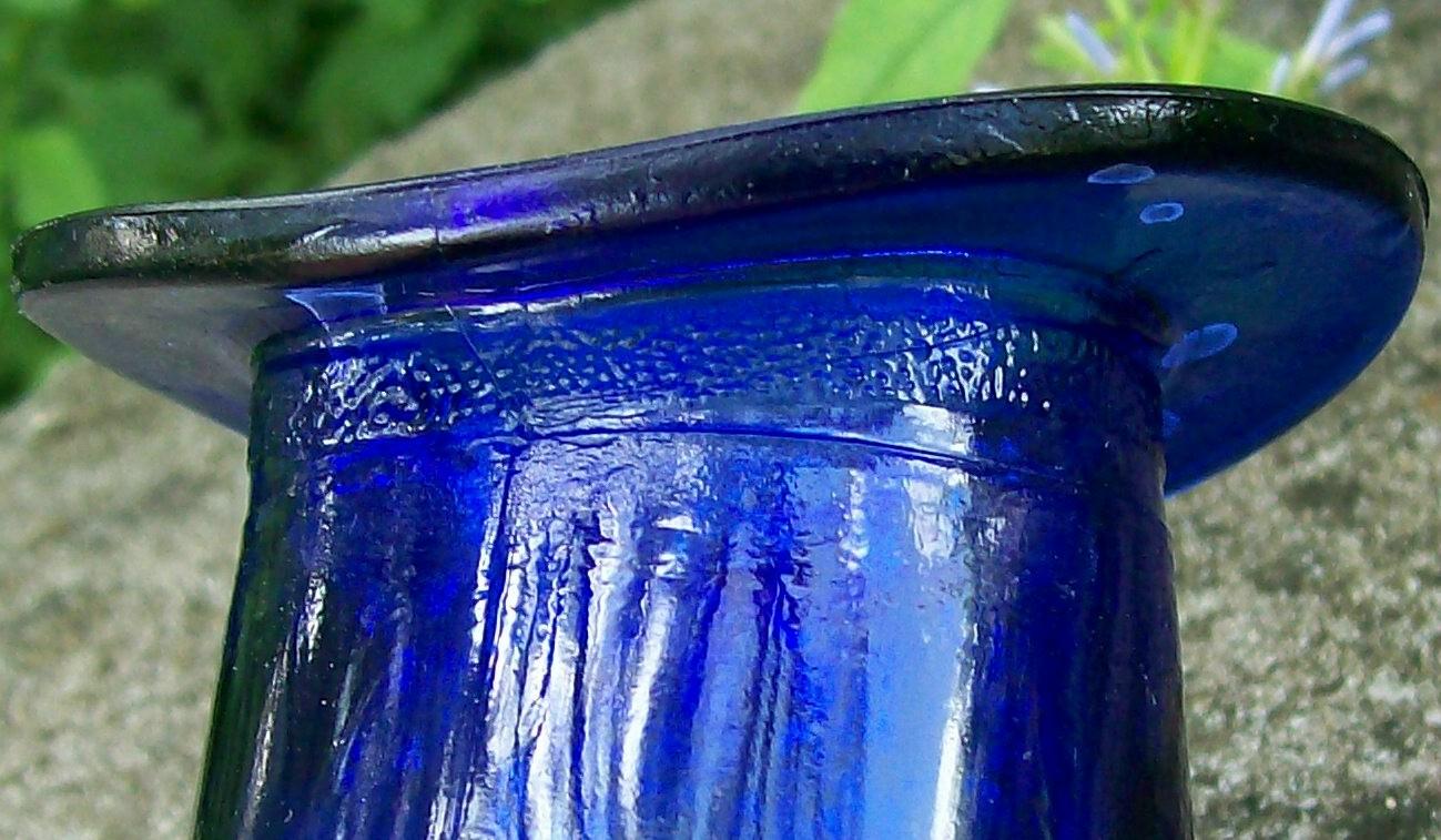 Cobalt Blue Glass Top Hat Novelty Vase 2.5
