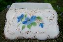 Opal Glass Covered Box with Hand-painted Flowers