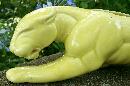 McCoy Ceramic Panther Planter Chartreuse Yellow Green 50s 15.5