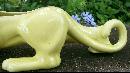 McCoy Ceramic Panther Planter Chartreuse Yellow Green 50s 15.5