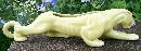 McCoy Ceramic Panther Planter Chartreuse Yellow Green 50s 15.5