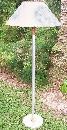 Brushed Aluminum Floor Lamp with Fiberglas Shade