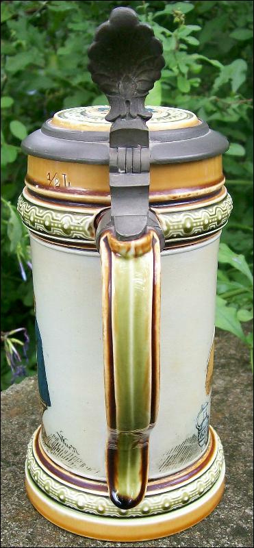 Mettlach German Ceramic Stein #1471 Musicians C. Warth Artist 1895