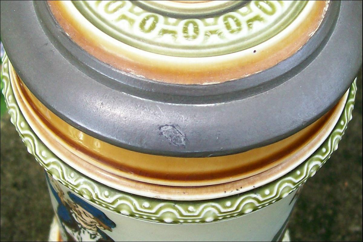 Mettlach German Ceramic Stein #1471 Musicians C. Warth Artist 1895