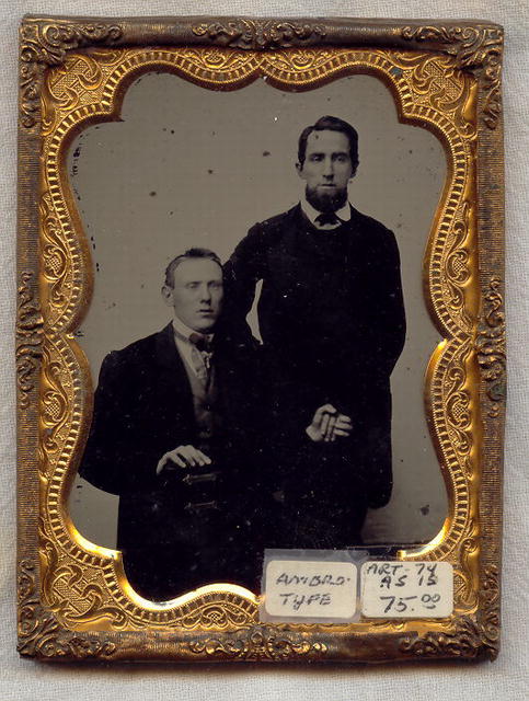 Ambrotype Photo of Two Men Holding Hands 1/4 Plate Mid-1800s